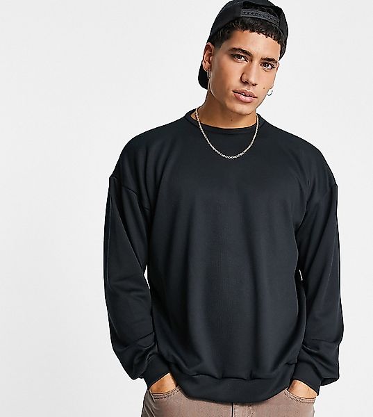 VAI21 – Geripptes Sweatshirt in Schwarz günstig online kaufen