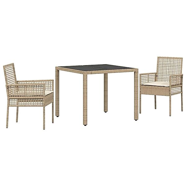 vidaXL Garten Essgruppe 3-Tlg Beige Poly Rattan 3334887 günstig online kaufen