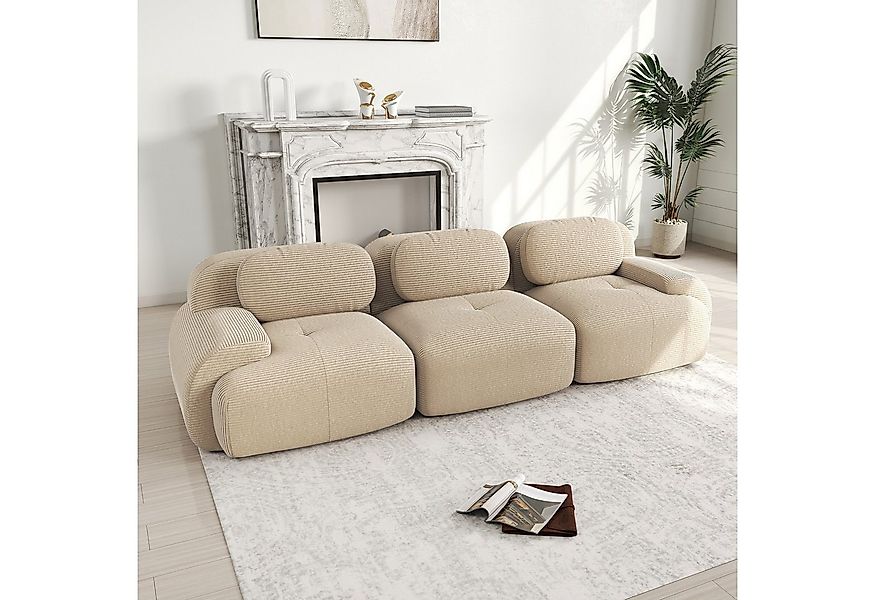 Odikalo 3-Sitzer modular kombinierbar Polstersofa Chaiselongue, 3-Sitzer-So günstig online kaufen