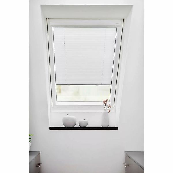 Plissee für Dachfenster weiß B/L: ca. 59,3x122 cm günstig online kaufen