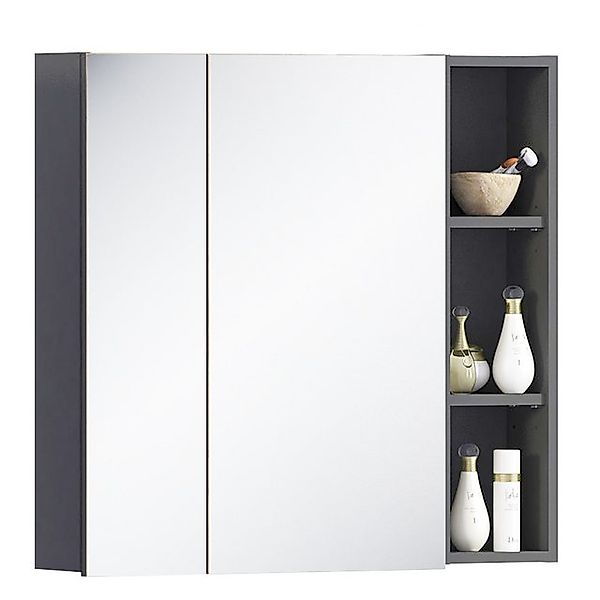 Lomadox Spiegelschrank MODENA-56 Bad 80 cm breit mit Regal in anthrazit, B/ günstig online kaufen