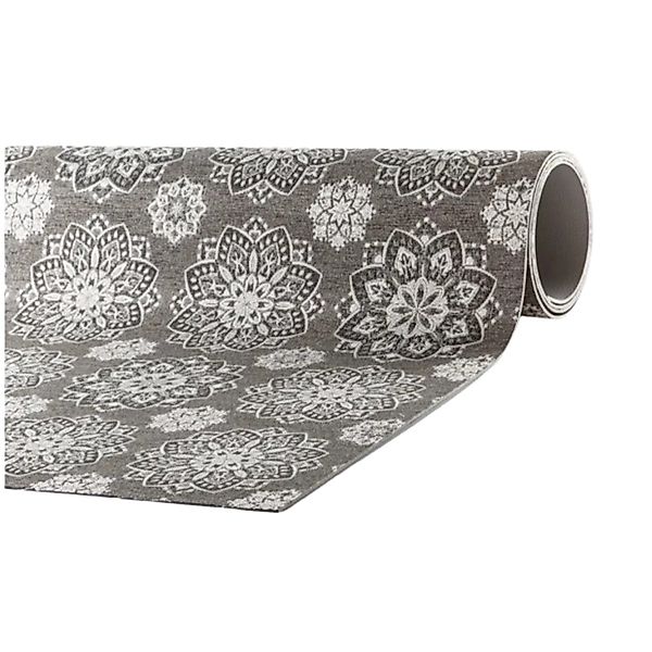 Peyer Syntex Mira Jacquard Teppich Blume Allover Farbe Hellgrau 138 x 220 c günstig online kaufen