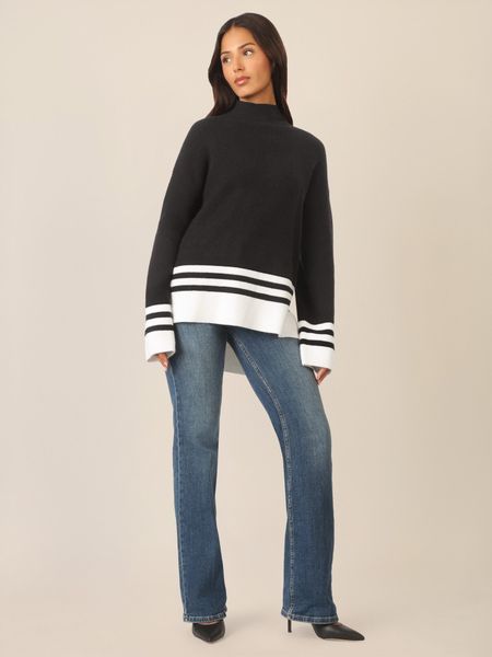 Apart Stehkragenpullover mit Kontraststreifen günstig online kaufen