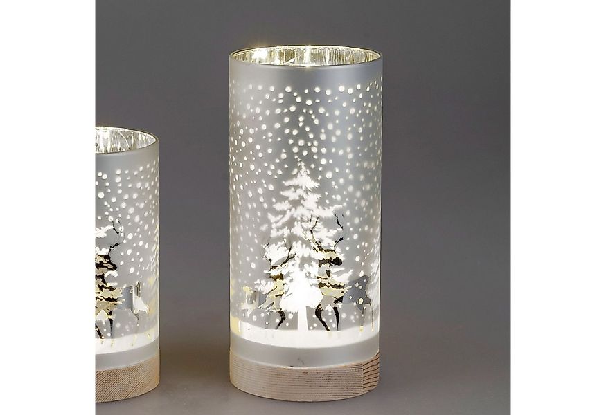 formano Nachttischlampe Hirsche, Mit Timerfunktion, Silber, Motiv: Hirsche günstig online kaufen