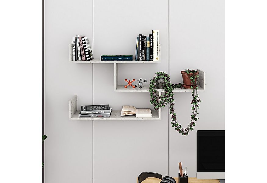 Decortie Bücherregal Tibet, Wandregal Modernes Bücherregal, 119 x 22 x 66,5 günstig online kaufen