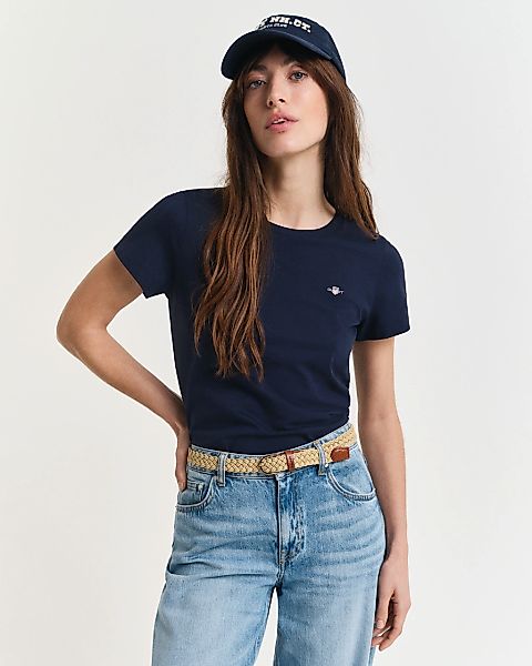 Gant T-Shirt "REG SHIELD KA T-SHIRT" mit einer kleinen aufgestickten Wappen günstig online kaufen