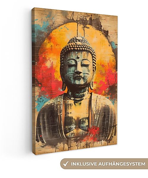 OneMillionCanvasses® Leinwandbild Buddha - Graffiti - günstig online kaufen
