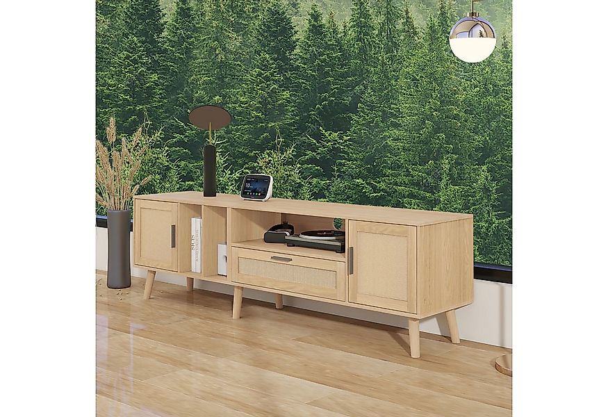 STILVORA TV-Schrank mit Rattanschubladen,TV-Schrank Fernsehschrank mit offe günstig online kaufen