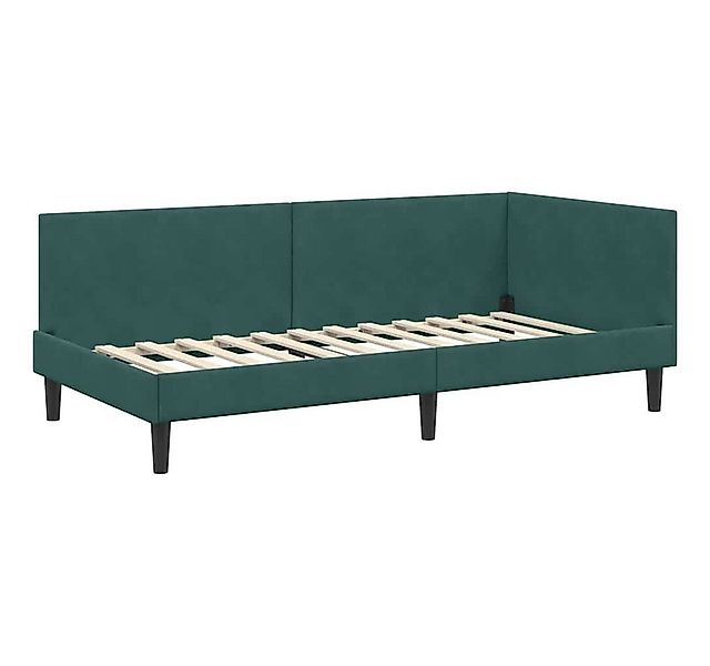vidaXL Bett Eckbettgestell mit Kopfteil Dunkelgrün 80 cm x 200 cm Samt (1-t günstig online kaufen