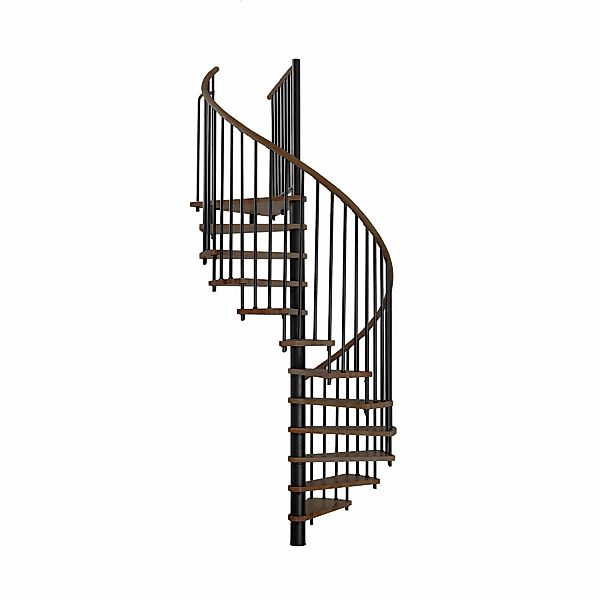 Minka Spindeltreppe Spiral Wood Walnuss Schwarz 160 cm günstig online kaufen