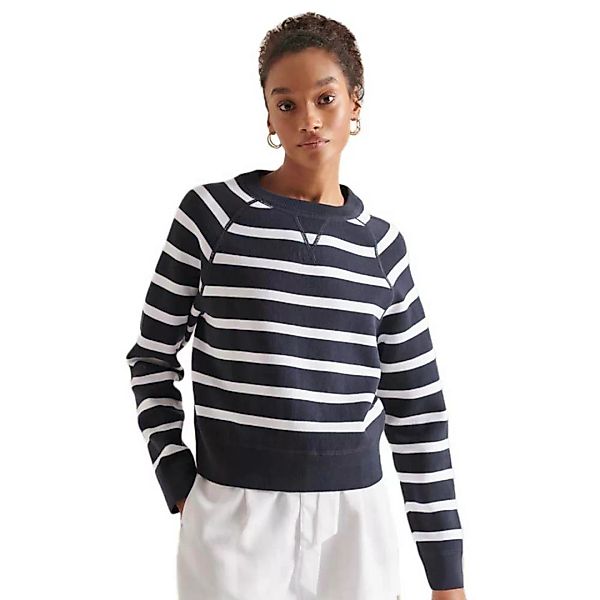 Superdry Essential Cotton Crew Pullover XL Eclipse Navy Stripe günstig online kaufen