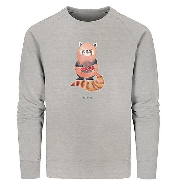 Mr. & Mrs. Panda Longpullover Roter Panda Größe M - Heather Grey - Geschenk günstig online kaufen