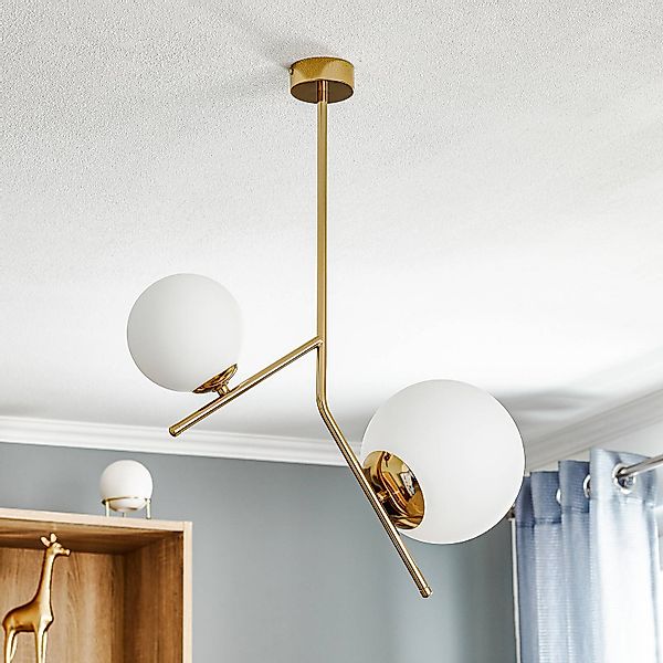 Hängelampe Dione, zweiflammig, gold günstig online kaufen
