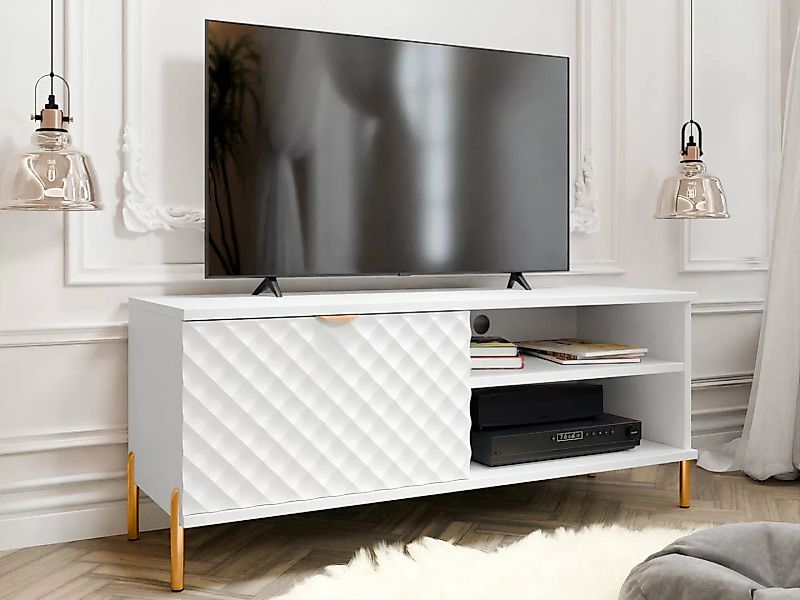 MIRJAN24 TV-Schrank Lemiros 1K (mit Klappe) Metallfüße in der Farbe Gold günstig online kaufen