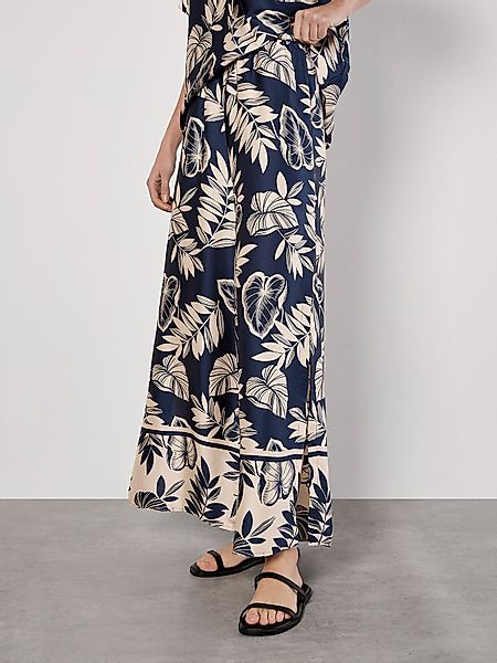Apricot Palazzohose Satinhose, mit Palmenblätterdruck günstig online kaufen