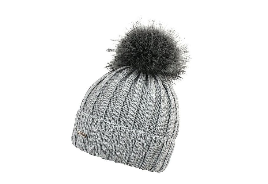 ZEBRO Strickmütze "Andrea" mit Kunstfellbommel günstig online kaufen