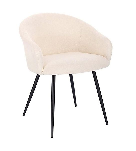 HOME DELUXE Esszimmerstuhl Polsterstuhl CELESTE Bouclé Weiß - Mengenauswahl günstig online kaufen