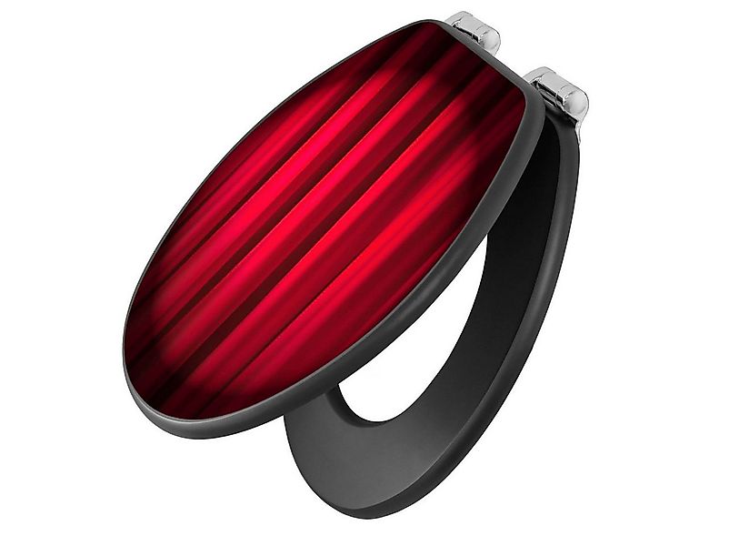 banjado WC-Sitz Anthrazit Motiv Roter Vorhang (umweltfreundliches Material, günstig online kaufen