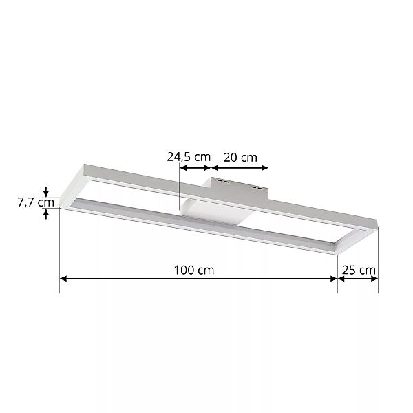 Lucande Smart LED-Deckenleuchte Tjado, 100 cm, weiß, Tuya günstig online kaufen