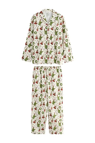 Next Pyjama Geknöpfter Schlafanzug, Familienkollektion, Grinch günstig online kaufen