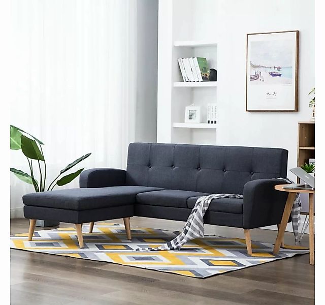 furnicato Sofa in L-Form Stoffbezug 186 x 136 x 79 cm Dunkelgrau günstig online kaufen