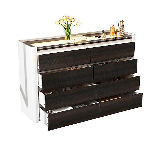 FUFU&GAGA Schmuckschrank Kommode Weiß + Braun, günstig online kaufen