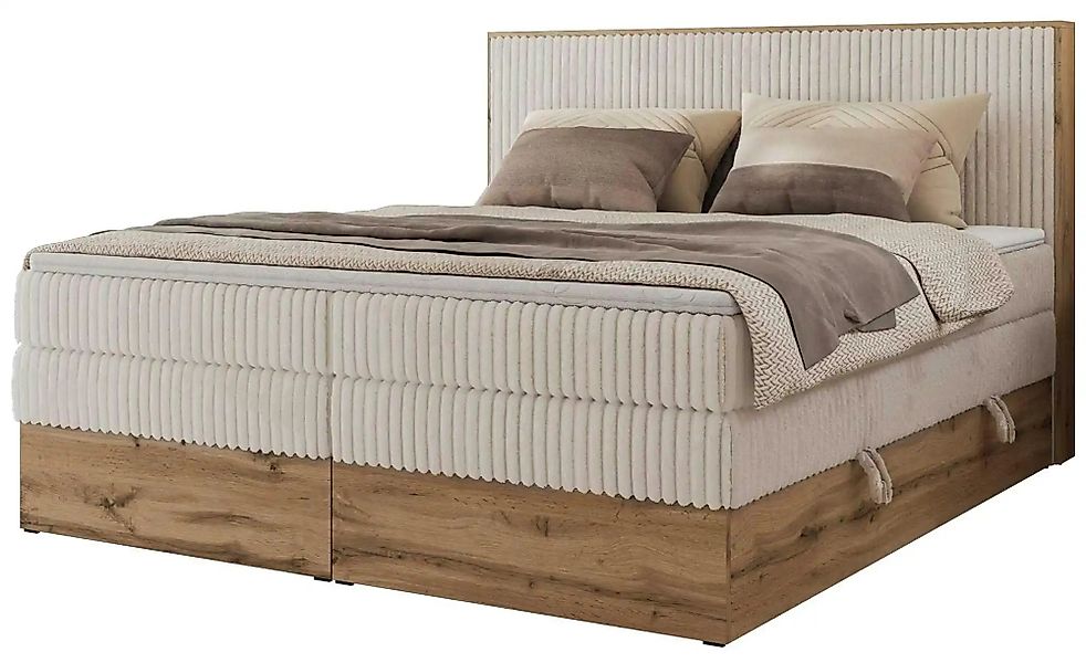 Boxspringbett mit Bettkasten Wood Classic King ¦ beige ¦ Maße (cm): B: 164 günstig online kaufen