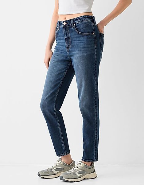 Bershka Mom Jeans Im Slim-Comfort-Fit Bskteen 40 Blau günstig online kaufen