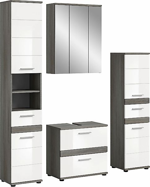 welltime Badmöbel-Set "LUCCA, 4-teilig, TOPSELLER, MDF Hochglanzfront, best günstig online kaufen