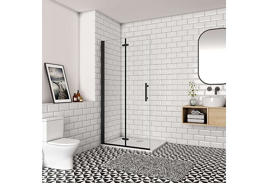 AICA Walk-in-Dusche 195cm Duschwand Duschabtrennung Falttür Scharniertür Du günstig online kaufen