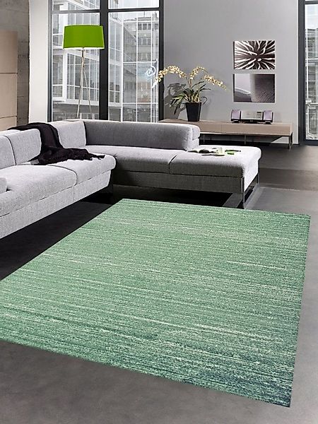 Carpetia Teppich Moderner Teppich Wohnzimmerteppich Kurzflor uni grün melie günstig online kaufen