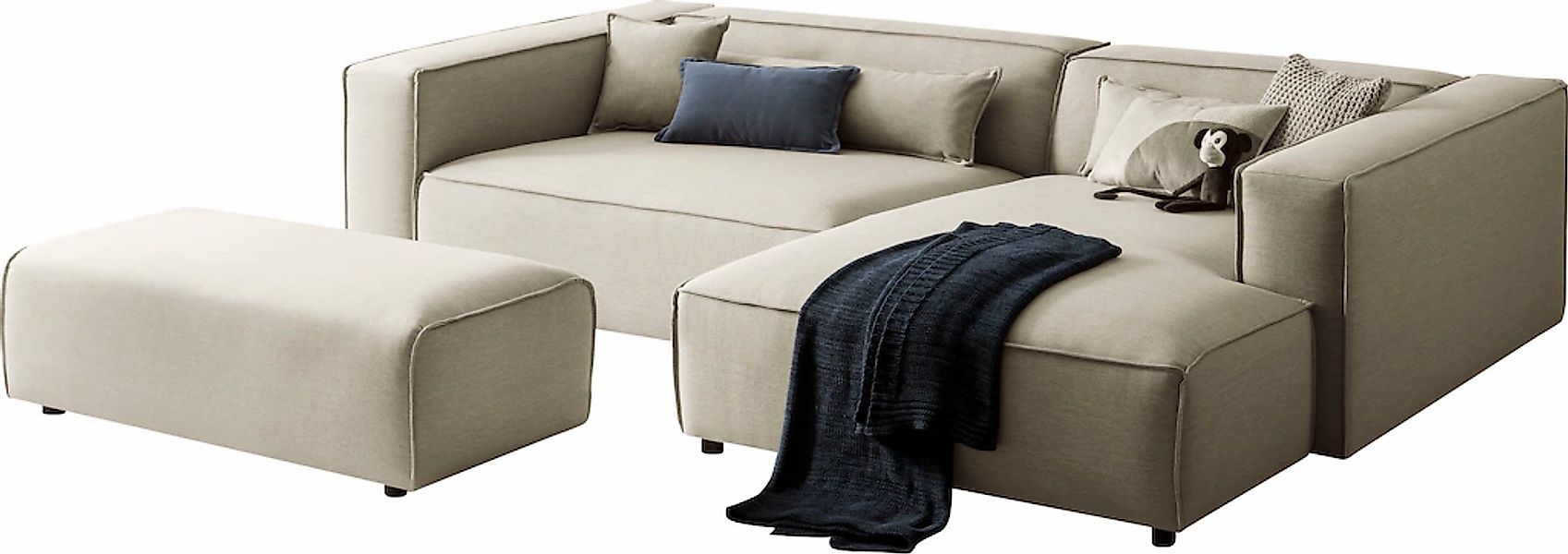 LeGer Home by Lena Gercke Ecksofa "PIARA XXL, L-Form, Schlaffunktion, Cord, günstig online kaufen