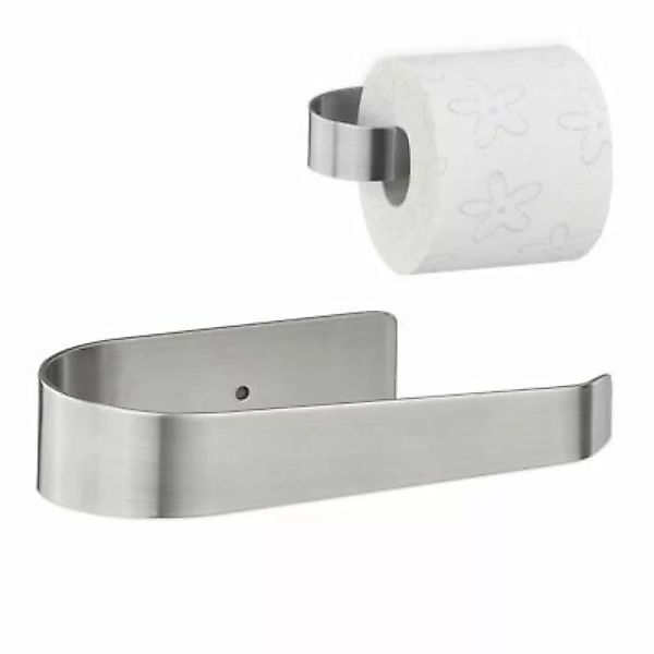 relaxdays Toilettenpapierhalter aus Edelstahl silber günstig online kaufen