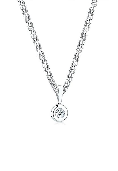 Elli DIAMONDS Kette mit Anhänger Solitär Diamant Brillantschliff (0.03 ct) günstig online kaufen
