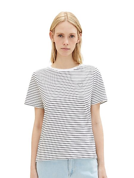TOM TAILOR Rundhalsshirt mit Herzmotiv als günstig online kaufen