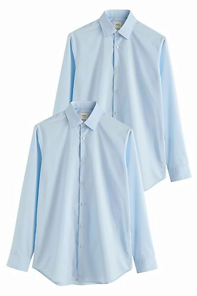 Next Langarmhemd Pflegeleichte Regular Fit Hemden, 2er-Pack (1-tlg) günstig online kaufen
