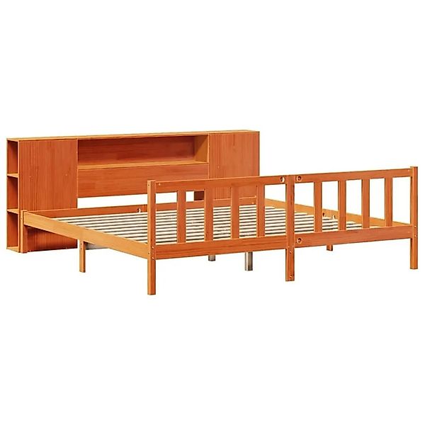 vidaXL Massivholzbett mit Regal ohne Matratze Wachsbraun 180x200 cm 3321674 günstig online kaufen