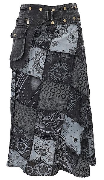 Guru-Shop Minirock Wickelrock, langer Rock mit Druckknöpfen, Boho.. alterna günstig online kaufen