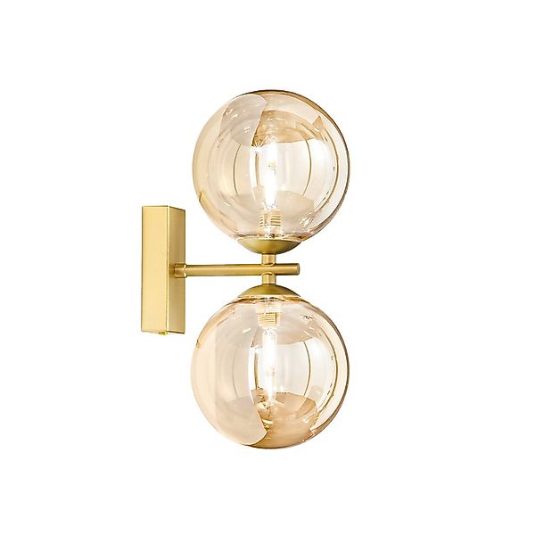 Wandleuchte HONEY, Höhe 23 cm, messing-/cremefarben, 2-flg. günstig online kaufen