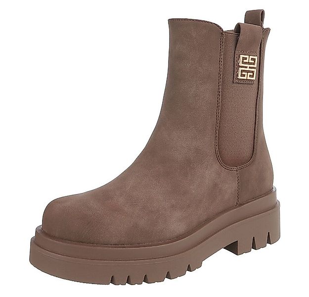 Ital-Design Elegante Chelsea Boots mit komfortabler Sohle für Damen Plateau günstig online kaufen
