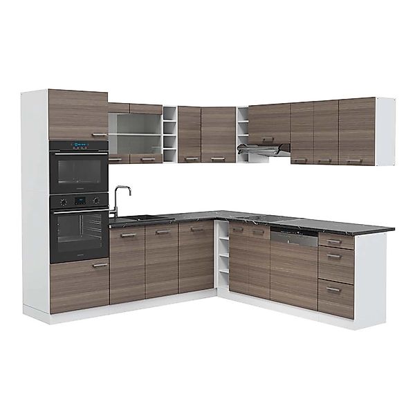 Vicco R-Line Eckküche Edelgrau/Weiß 237 x 247 cm AP Anthrazit günstig online kaufen