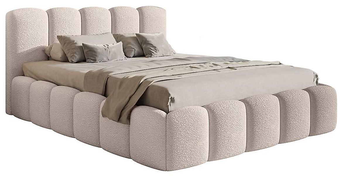 NADUVI Collection | Bettgestell Chloe II Bouclé mit Staufach günstig online kaufen