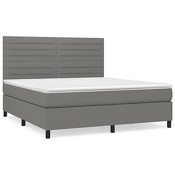 vidaXL Boxspringbett, Boxbett mit Matratze Dunkelgrau 160x200 cm Stoff günstig online kaufen