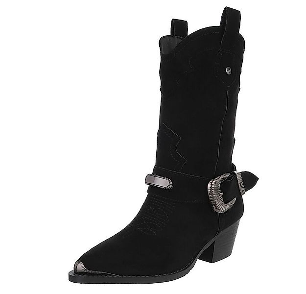 Ital-Design Damen Stiefel mit Schnalle und elegantem Design Westernstiefel günstig online kaufen