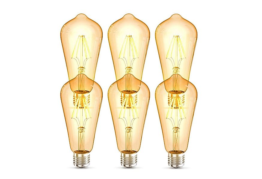 B.K.Licht LED-Leuchtmittel LED Leuchtmittel 6er Set E27 ST64, E27, 6 St., W günstig online kaufen