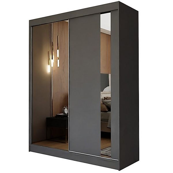Beautysofa Schwebetürenschrank Gaja 150 cm (2-türig Kleiderschrank mit Schw günstig online kaufen