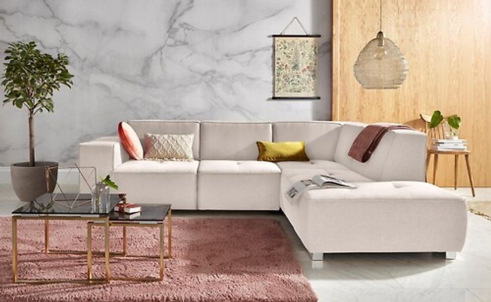 Home affaire Ecksofa »Sapporo L-Form« wahlweise Bettfunktion oder Sitztiefe günstig online kaufen