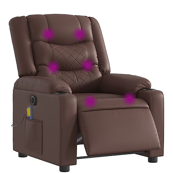 vidaXL Sessel Massagesessel Elektrisch Braun Kunstleder günstig online kaufen