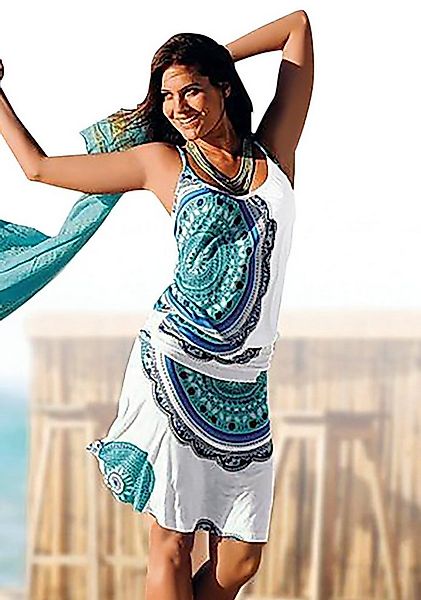 Beachtime Strandkleid mit Alloverprint und verstellbaren Trägern, Sommerkle günstig online kaufen