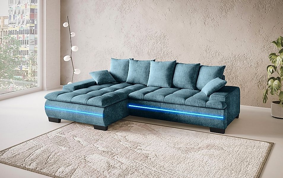 Mr. Couch Ecksofa "Haiti II, L-Form", RGB-LED Beleuchtung, wahlweise mit Ka günstig online kaufen
